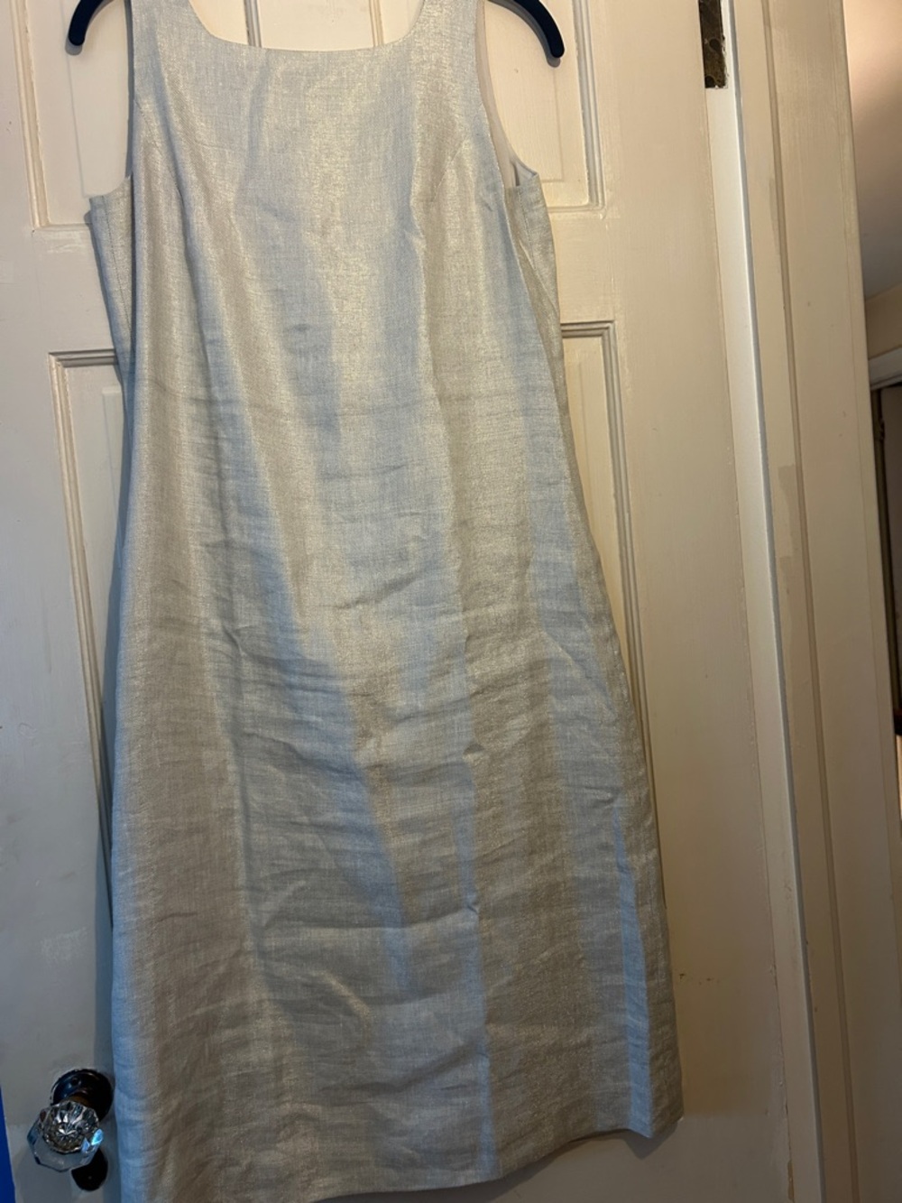 Yansi Fugel Metallic Silver /Gold Midi Shift Dress